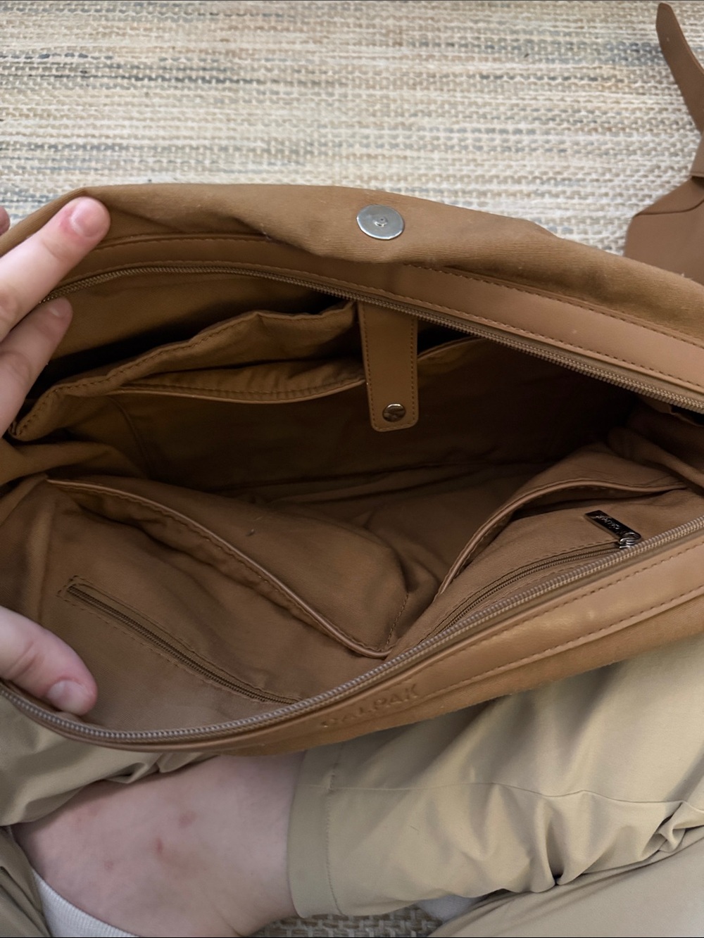 Calpak Chestnut Brown Leather Tote with Detachable Strap - Picture 6 of 6
